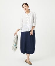 NGHGA20270 GIANNI LO GIUDICE(ジャンニ ロ ジュディチェ) [洗える]コットンデニムスカート ネイビー