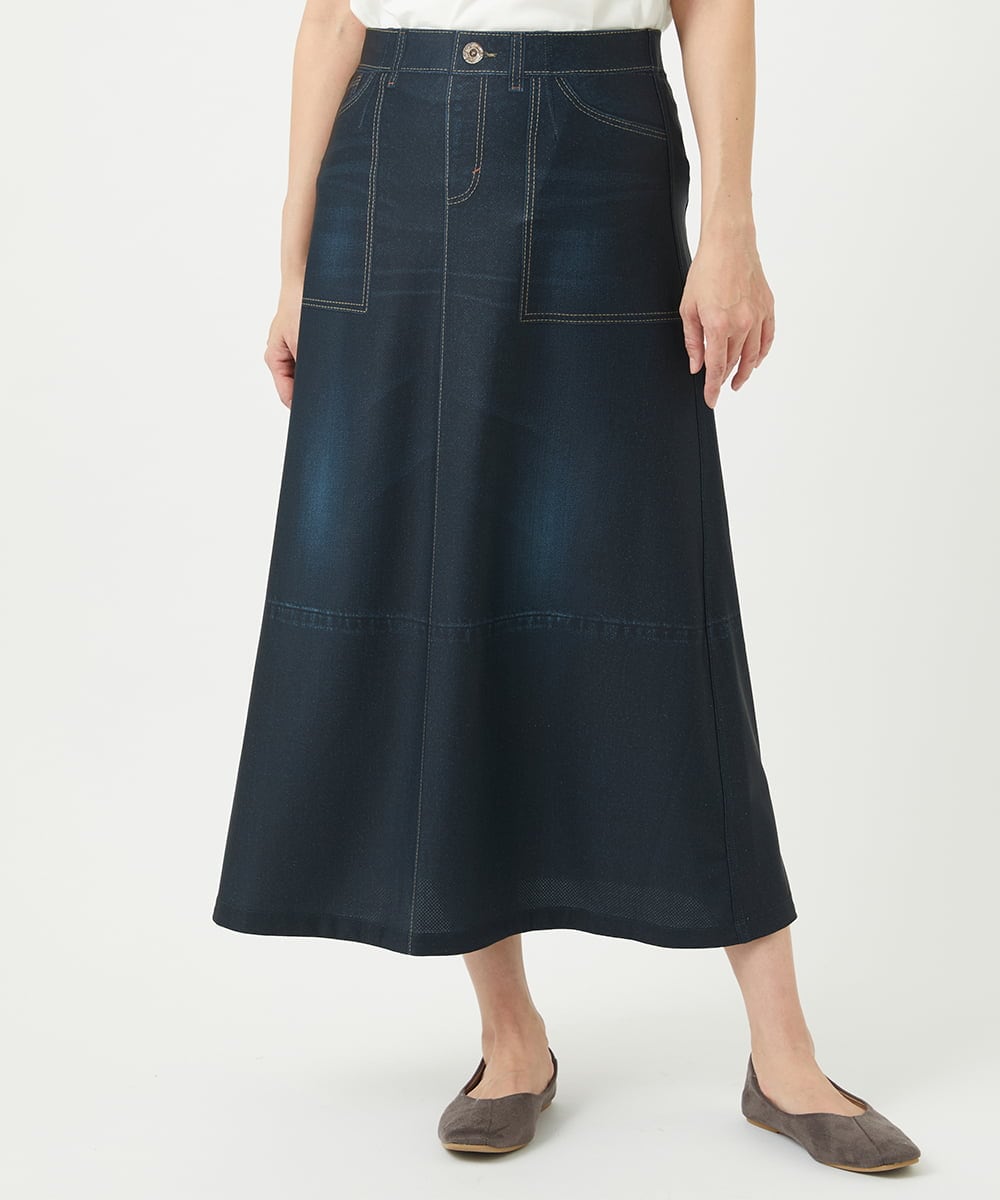 NGHGA28250 GIANNI LO GIUDICE [洗える・リバーシブル]デニムペイズリープリントスカート