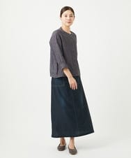 NGHGA28250 GIANNI LO GIUDICE(ジャンニ ロ ジュディチェ) [洗える・リバーシブル]デニムペイズリープリントスカート ネイビー