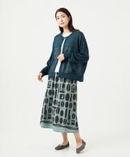 NGHGA50360 GIANNI LO GIUDICE(ジャンニ ロ ジュディチェ) [洗える]コーヒービーンズプリントスカート ライトグリーン