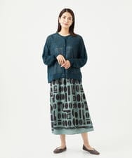 NGHGA50360 GIANNI LO GIUDICE(ジャンニ ロ ジュディチェ) [洗える]コーヒービーンズプリントスカート ライトグリーン