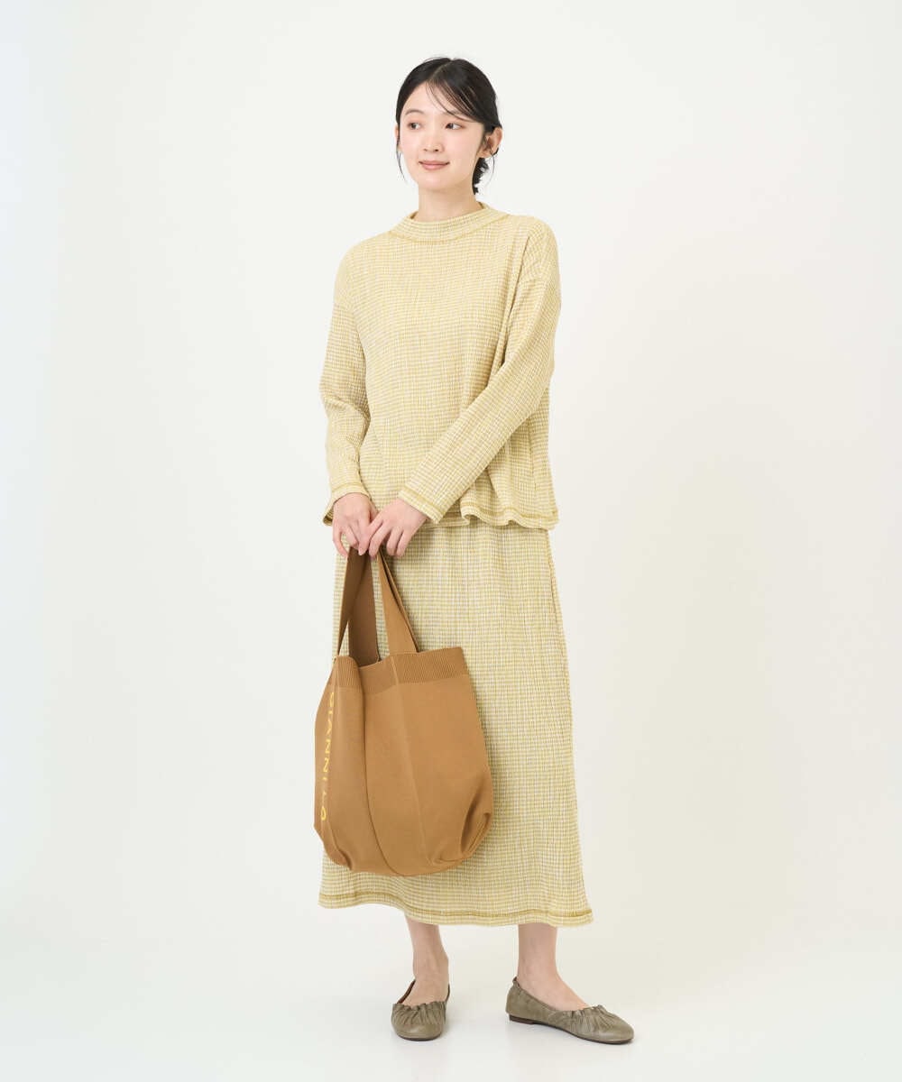 NGHGD30230 GIANNI LO GIUDICE(ジャンニ ロ ジュディチェ) [洗える・日本製]カールマイヤーチェックスカート イエローベージュ