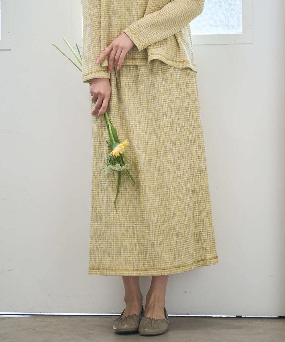 NGHGD30230 GIANNI LO GIUDICE(ジャンニ ロ ジュディチェ) [洗える・日本製]カールマイヤーチェックスカート イエローベージュ