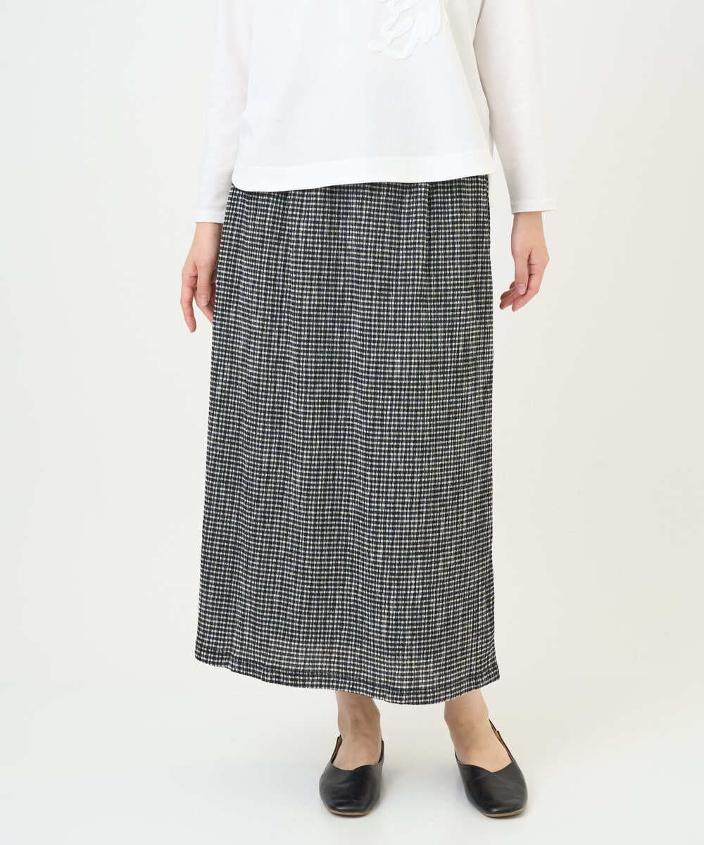 NGHGD30230 GIANNI LO GIUDICE(ジャンニ ロ ジュディチェ) [洗える・日本製]カールマイヤーチェックスカート ブラック