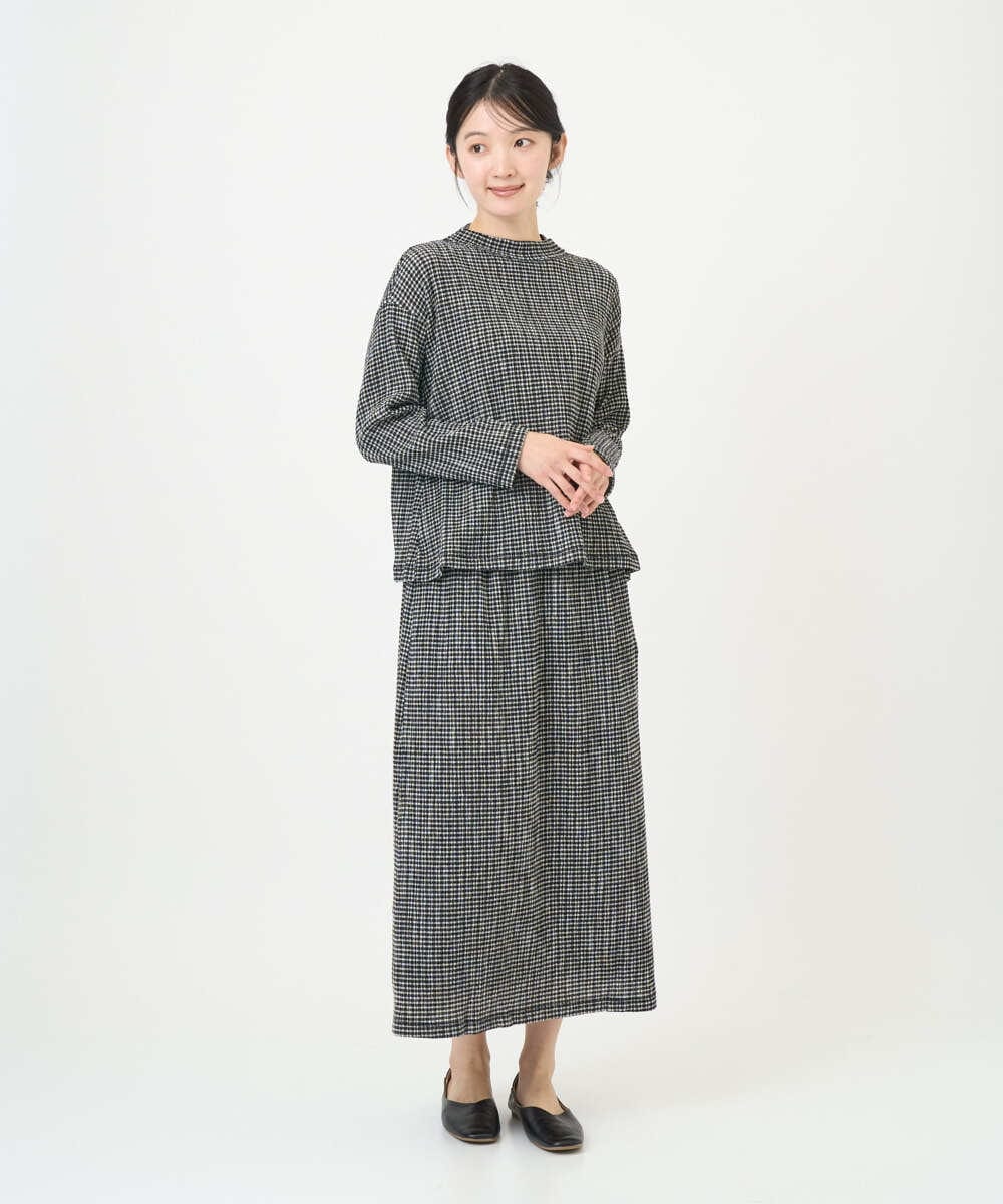 NGHGD30230 GIANNI LO GIUDICE(ジャンニ ロ ジュディチェ) [洗える・日本製]カールマイヤーチェックスカート ブラック