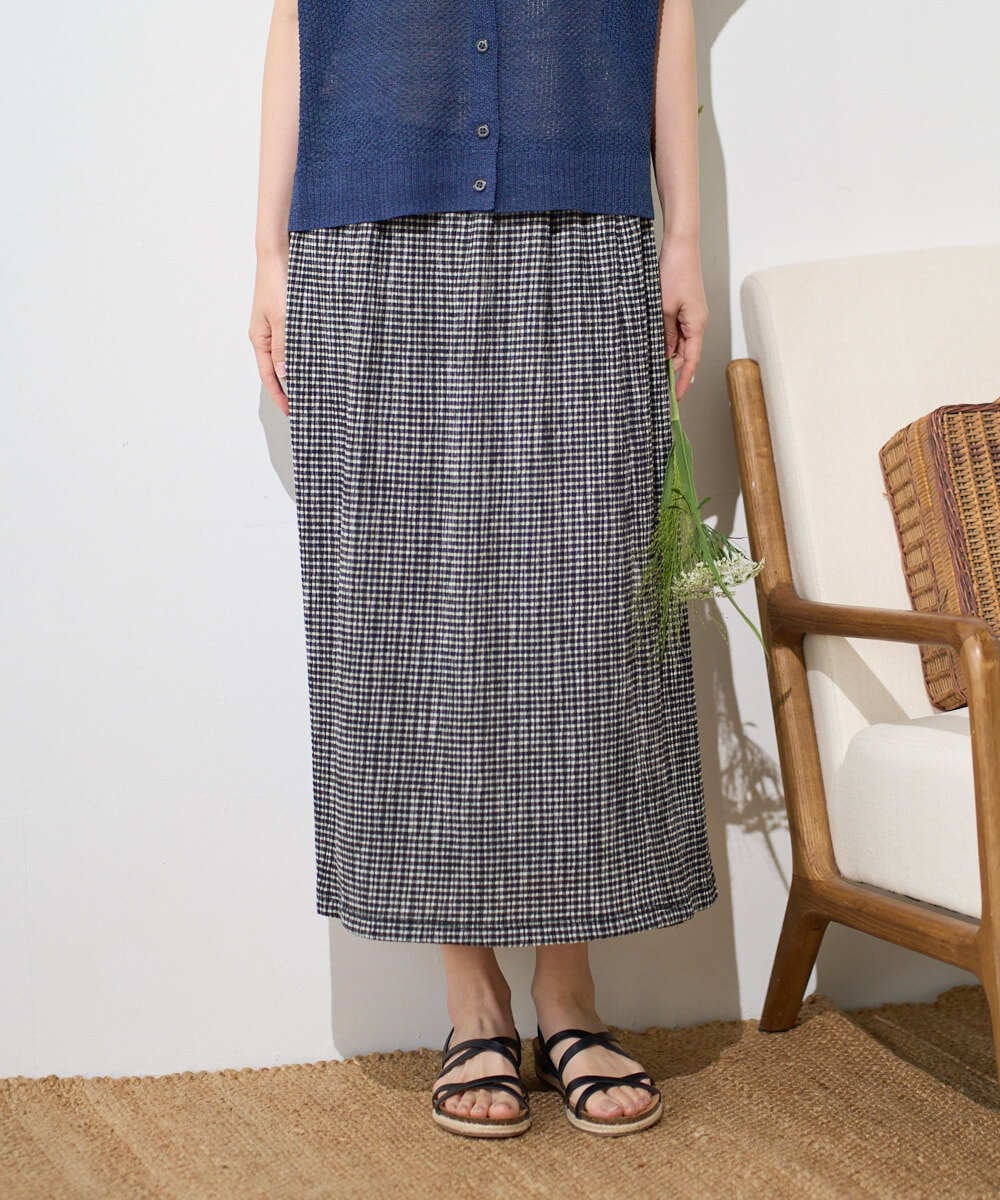 NGHGD30230 GIANNI LO GIUDICE(ジャンニ ロ ジュディチェ) [洗える・日本製]カールマイヤーチェックスカート ブラック