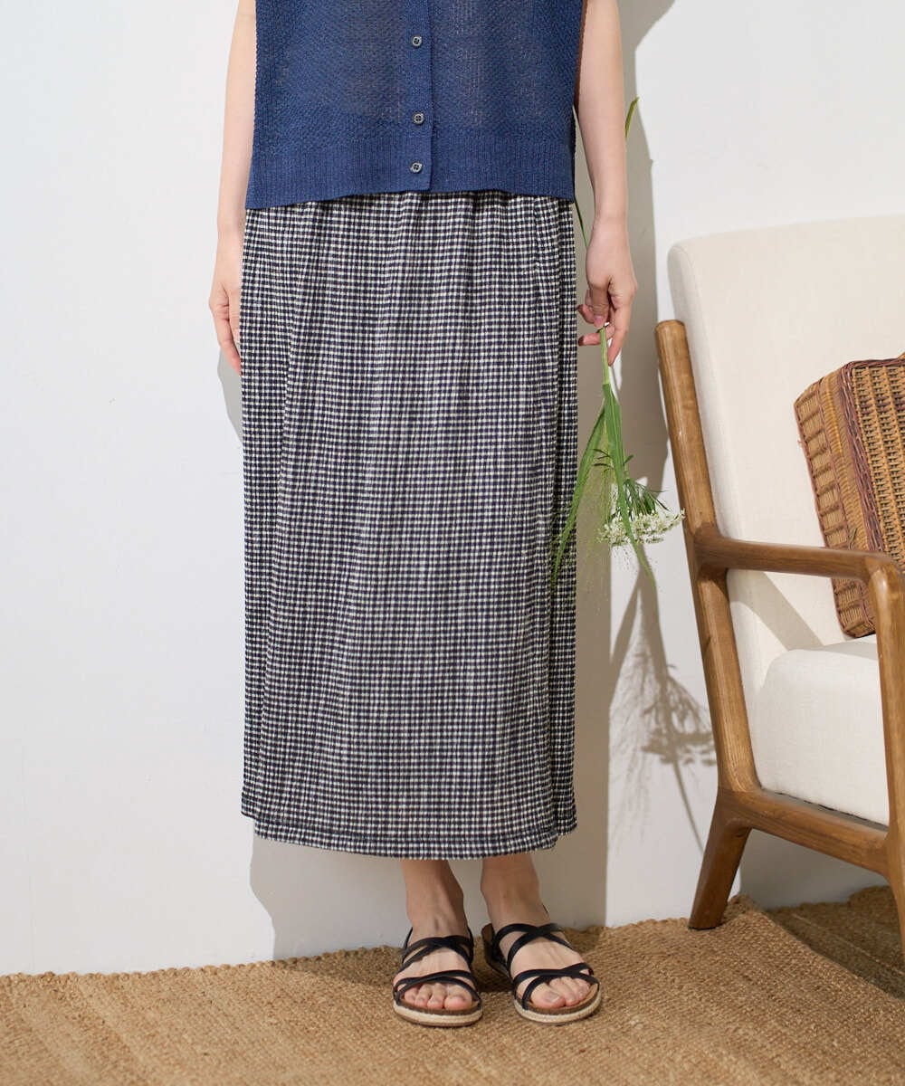 NGHGD30230 GIANNI LO GIUDICE(ジャンニ ロ ジュディチェ) [洗える・日本製]カールマイヤーチェックスカート ブラック