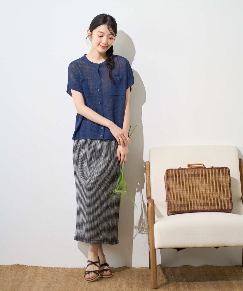 NGHGD30230 GIANNI LO GIUDICE(ジャンニ ロ ジュディチェ) [洗える・日本製]カールマイヤーチェックスカート ブラック