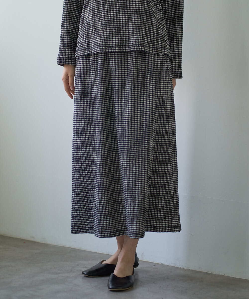 NGHGD30230 GIANNI LO GIUDICE(ジャンニ ロ ジュディチェ) [洗える・日本製]カールマイヤーチェックスカート ブラック