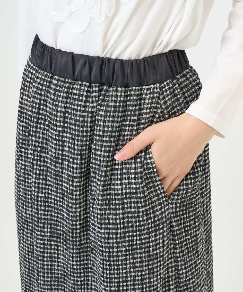 NGHGD30230 GIANNI LO GIUDICE(ジャンニ ロ ジュディチェ) [洗える・日本製]カールマイヤーチェックスカート ブラック