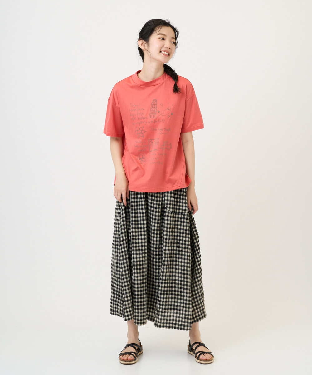 NGHGE42360 GIANNI LO GIUDICE(ジャンニ ロ ジュディチェ) [洗える]リネンコットンギンガムチェックスカート ブラック