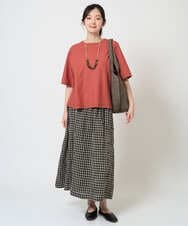 NGHGE42360 GIANNI LO GIUDICE(ジャンニ ロ ジュディチェ) [洗える]リネンコットンギンガムチェックスカート ブラック