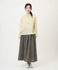 NGHGE42360 GIANNI LO GIUDICE(ジャンニ ロ ジュディチェ) [洗える]リネンコットンギンガムチェックスカート ブラック