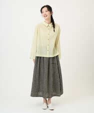 NGHGE42360 GIANNI LO GIUDICE(ジャンニ ロ ジュディチェ) [洗える]リネンコットンギンガムチェックスカート ブラック