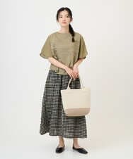 NGHGE42360 GIANNI LO GIUDICE(ジャンニ ロ ジュディチェ) [洗える]リネンコットンギンガムチェックスカート ブラック