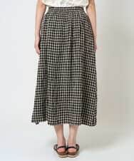 NGHGE42360 GIANNI LO GIUDICE(ジャンニ ロ ジュディチェ) [洗える]リネンコットンギンガムチェックスカート ブラック