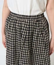 NGHGE42360 GIANNI LO GIUDICE(ジャンニ ロ ジュディチェ) [洗える]リネンコットンギンガムチェックスカート ブラック