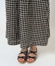 NGHGE42360 GIANNI LO GIUDICE(ジャンニ ロ ジュディチェ) [洗える]リネンコットンギンガムチェックスカート ブラック