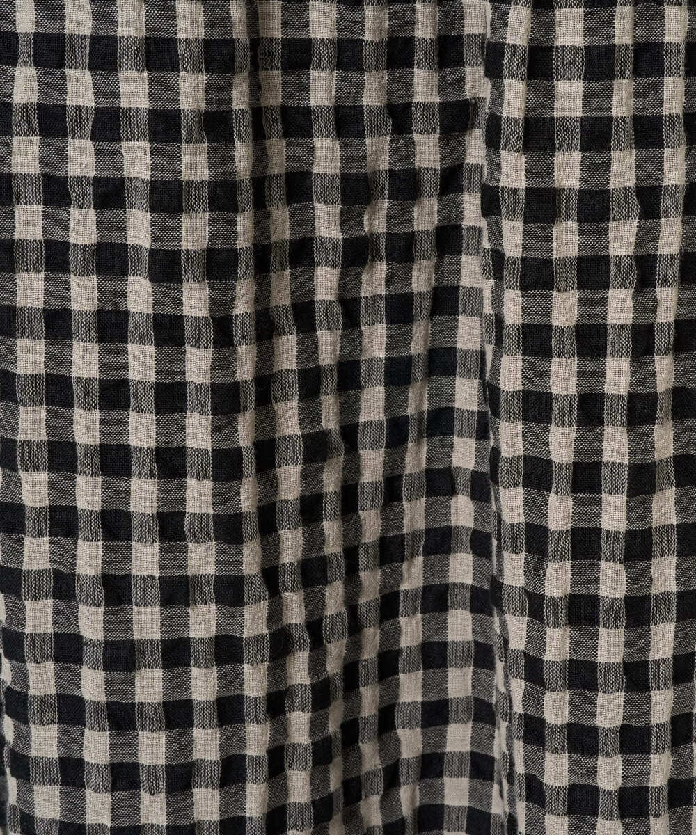 NGHGE42360 GIANNI LO GIUDICE(ジャンニ ロ ジュディチェ) [洗える]リネンコットンギンガムチェックスカート ブラック