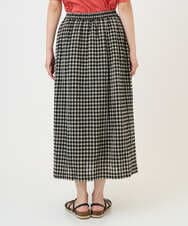 NGHGE42360 GIANNI LO GIUDICE(ジャンニ ロ ジュディチェ) [洗える]リネンコットンギンガムチェックスカート ブラック