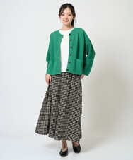 NGHGE42360 GIANNI LO GIUDICE(ジャンニ ロ ジュディチェ) [洗える]リネンコットンギンガムチェックスカート ブラック