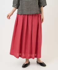 NGHGE43330 GIANNI LO GIUDICE(ジャンニ ロ ジュディチェ) [洗える]カラーリネン製品洗いスカート レッド