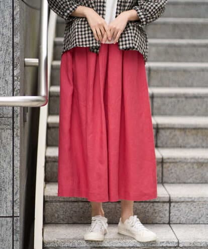 NGHGE43330 GIANNI LO GIUDICE [洗える]カラーリネン製品洗いスカート