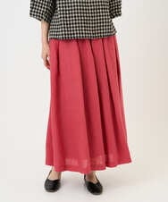 NGHGE43330 GIANNI LO GIUDICE(ジャンニ ロ ジュディチェ) [洗える]カラーリネン製品洗いスカート レッド