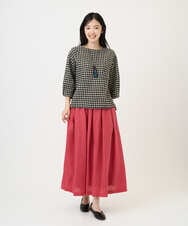 NGHGE43330 GIANNI LO GIUDICE(ジャンニ ロ ジュディチェ) [洗える]カラーリネン製品洗いスカート レッド