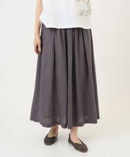 NGHGE43330 GIANNI LO GIUDICE(ジャンニ ロ ジュディチェ) [洗える]カラーリネン製品洗いスカート ダークグレー