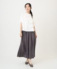 NGHGE43330 GIANNI LO GIUDICE(ジャンニ ロ ジュディチェ) [洗える]カラーリネン製品洗いスカート ダークグレー