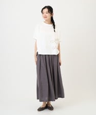 NGHGE43330 GIANNI LO GIUDICE(ジャンニ ロ ジュディチェ) [洗える]カラーリネン製品洗いスカート ダークグレー