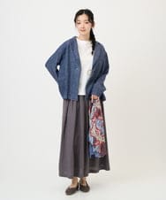 NGHGE43330 GIANNI LO GIUDICE(ジャンニ ロ ジュディチェ) [洗える]カラーリネン製品洗いスカート ダークグレー