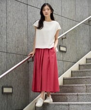 NGHGE43330 GIANNI LO GIUDICE(ジャンニ ロ ジュディチェ) [洗える]カラーリネン製品洗いスカート ダークグレー