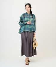 NGHGE43330 GIANNI LO GIUDICE(ジャンニ ロ ジュディチェ) [洗える]カラーリネン製品洗いスカート ダークグレー