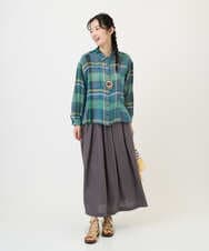 NGHGE43330 GIANNI LO GIUDICE(ジャンニ ロ ジュディチェ) [洗える]カラーリネン製品洗いスカート ダークグレー