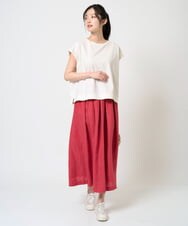 NGHGE43330 GIANNI LO GIUDICE(ジャンニ ロ ジュディチェ) [洗える]カラーリネン製品洗いスカート ダークグレー