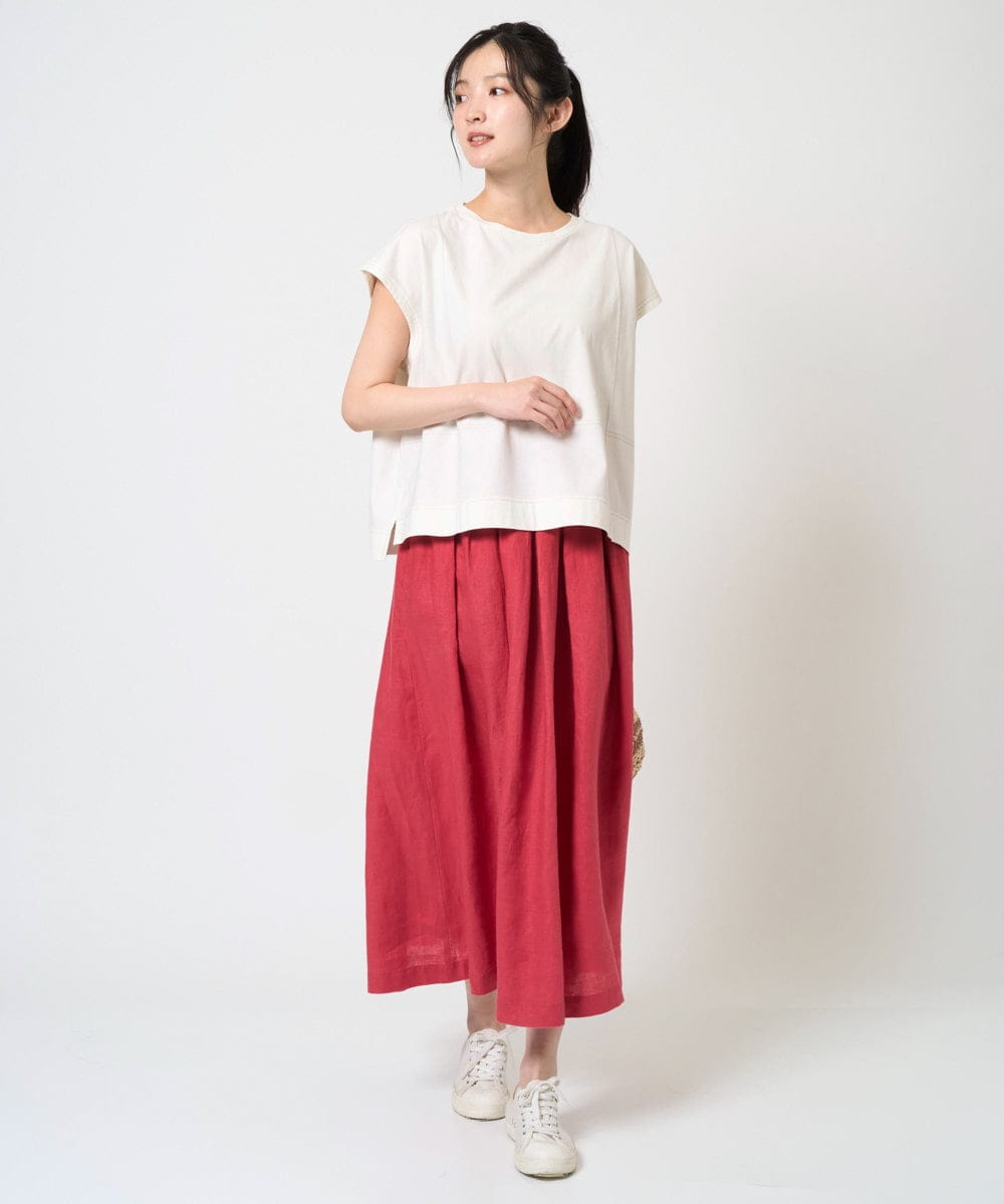 NGHGE43330 GIANNI LO GIUDICE(ジャンニ ロ ジュディチェ) [洗える]カラーリネン製品洗いスカート ダークグレー