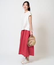 NGHGE43330 GIANNI LO GIUDICE(ジャンニ ロ ジュディチェ) [洗える]カラーリネン製品洗いスカート ダークグレー