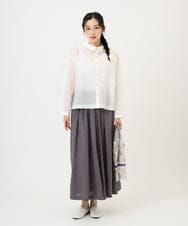 NGHGE43330 GIANNI LO GIUDICE(ジャンニ ロ ジュディチェ) [洗える]カラーリネン製品洗いスカート ダークグレー