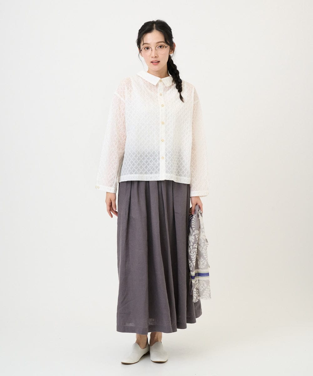 NGHGE43330 GIANNI LO GIUDICE(ジャンニ ロ ジュディチェ) [洗える]カラーリネン製品洗いスカート ダークグレー