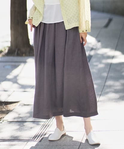 NGHGE43330 GIANNI LO GIUDICE [洗える]カラーリネン製品洗いスカート