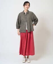 NGHGE43330 GIANNI LO GIUDICE(ジャンニ ロ ジュディチェ) [洗える]カラーリネン製品洗いスカート ダークグレー