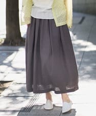 NGHGE43330 GIANNI LO GIUDICE(ジャンニ ロ ジュディチェ) [洗える]カラーリネン製品洗いスカート ダークグレー