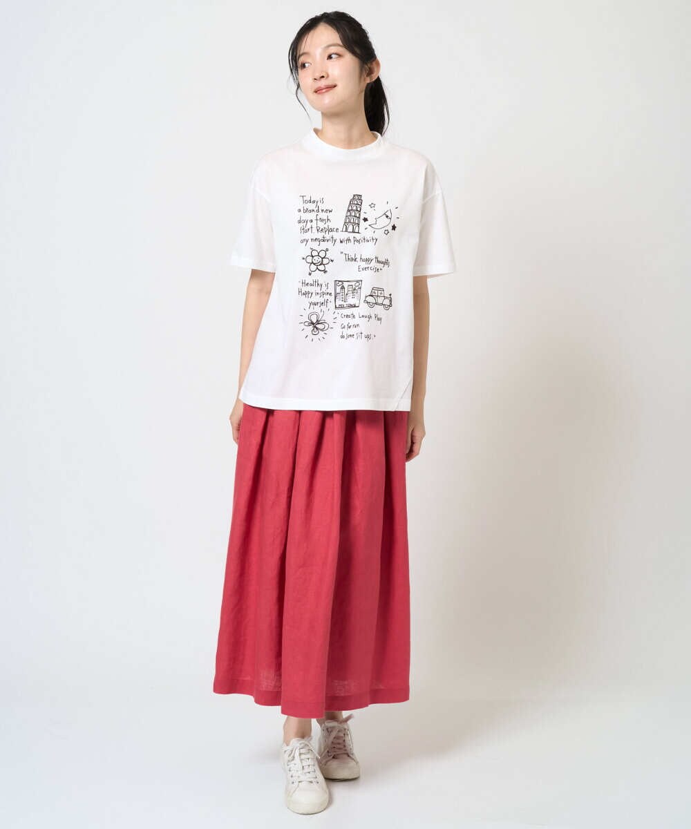 NGHGE43330 GIANNI LO GIUDICE(ジャンニ ロ ジュディチェ) [洗える]カラーリネン製品洗いスカート ダークグレー