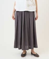 NGHGE43330 GIANNI LO GIUDICE(ジャンニ ロ ジュディチェ) [洗える]カラーリネン製品洗いスカート ダークグレー