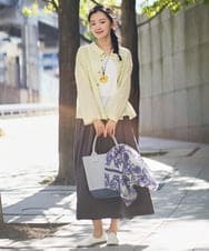 NGHGE43330 GIANNI LO GIUDICE(ジャンニ ロ ジュディチェ) [洗える]カラーリネン製品洗いスカート ダークグレー