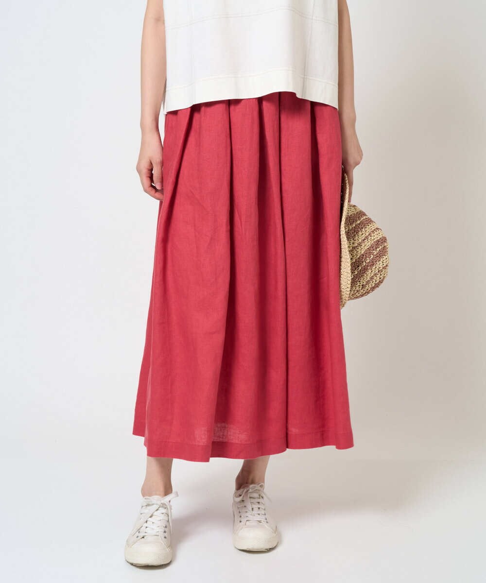 NGHGE43330 GIANNI LO GIUDICE(ジャンニ ロ ジュディチェ) [洗える]カラーリネン製品洗いスカート ダークグレー