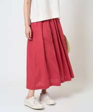 NGHGE43330 GIANNI LO GIUDICE(ジャンニ ロ ジュディチェ) [洗える]カラーリネン製品洗いスカート ダークグレー