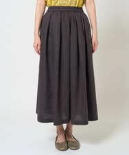 NGHGE43330 GIANNI LO GIUDICE(ジャンニ ロ ジュディチェ) [洗える]カラーリネン製品洗いスカート ダークグレー